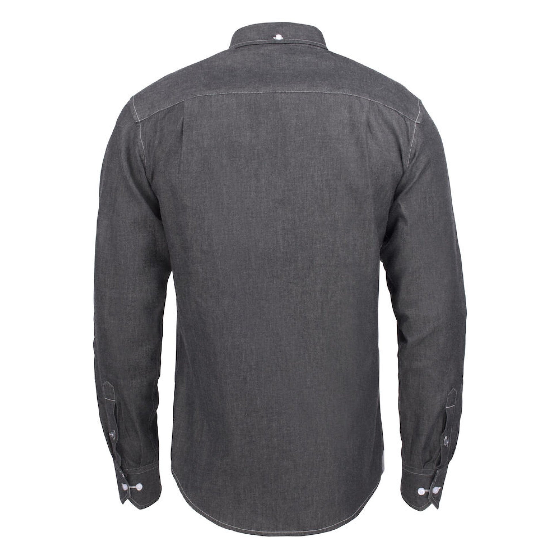 Black Denim - Pack Shot - James Harvest Mens Jupiter Denim Look Shirt