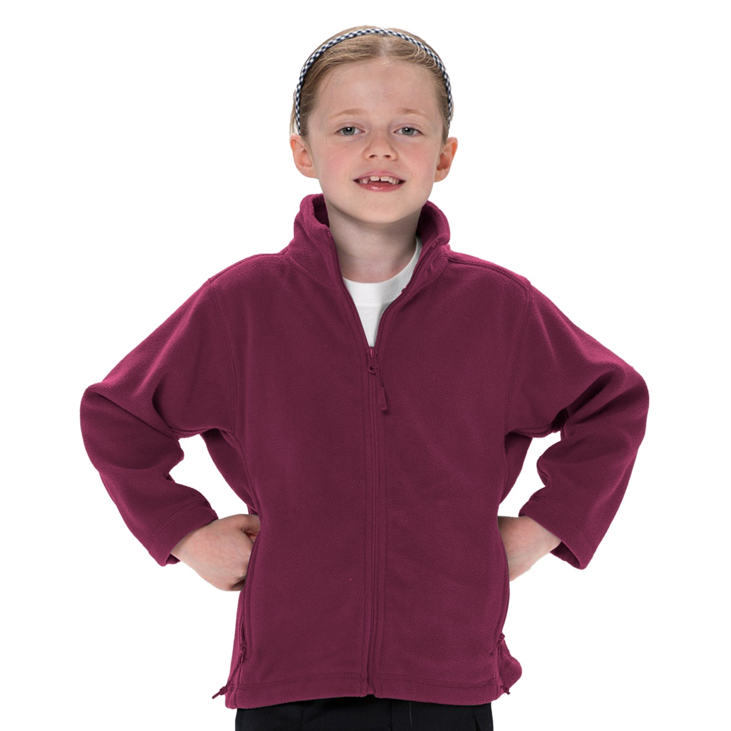 Burgundy - Back - Jerzees Schoolgear Childrens Full Zip Outdoor Fleece Jacket