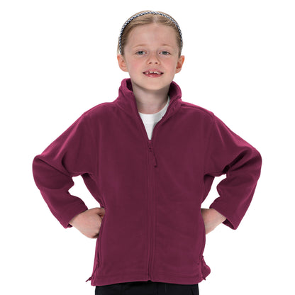 Burgundy - Back - Jerzees Schoolgear Childrens Full Zip Outdoor Fleece Jacket