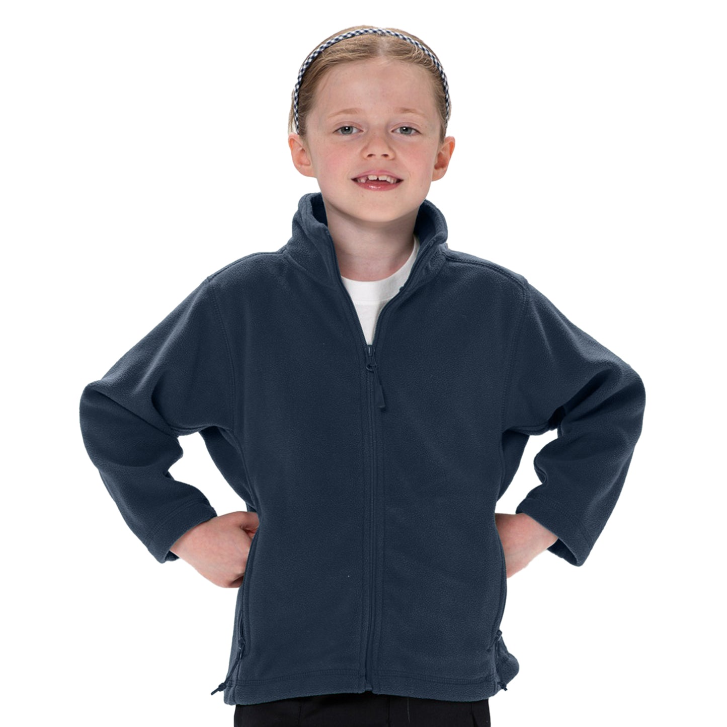 French Navy - Back - Jerzees Schoolgear Childrens Full Zip Outdoor Fleece Jacket