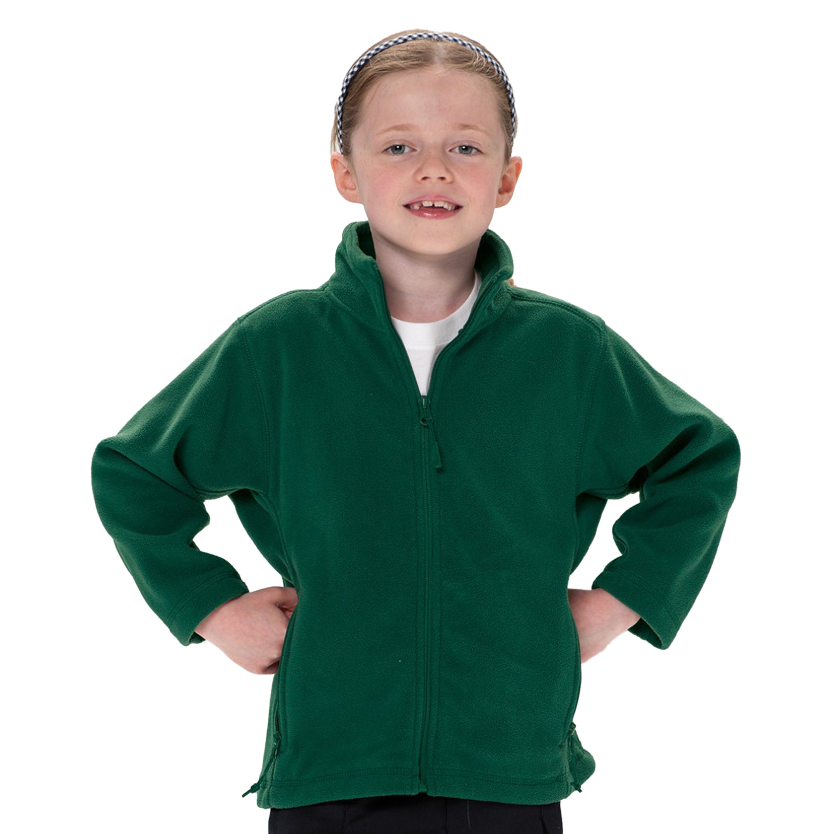 Bottle Green - Back - Jerzees Schoolgear Childrens Full Zip Outdoor Fleece Jacket