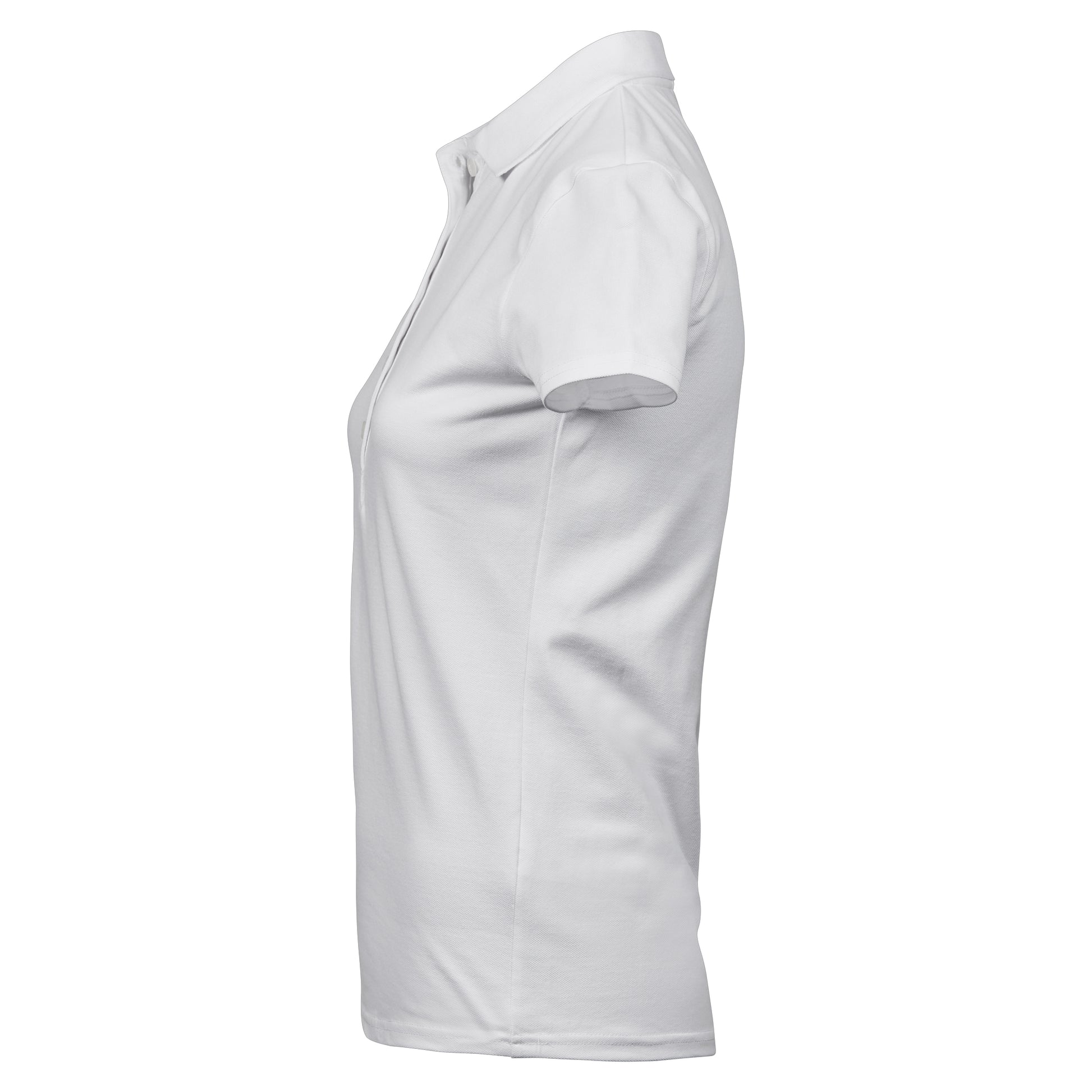 White - Side - Tee Jays Womens-Ladies Luxury Stretch Polo Shirt