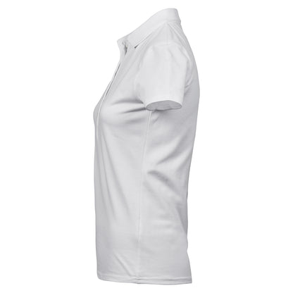 White - Side - Tee Jays Womens-Ladies Luxury Stretch Polo Shirt
