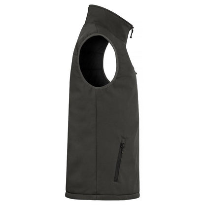 Dark Grey - Back - Clique Mens Softshell Padded Gilet