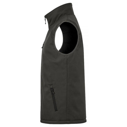 Dark Grey - Side - Clique Mens Softshell Padded Gilet