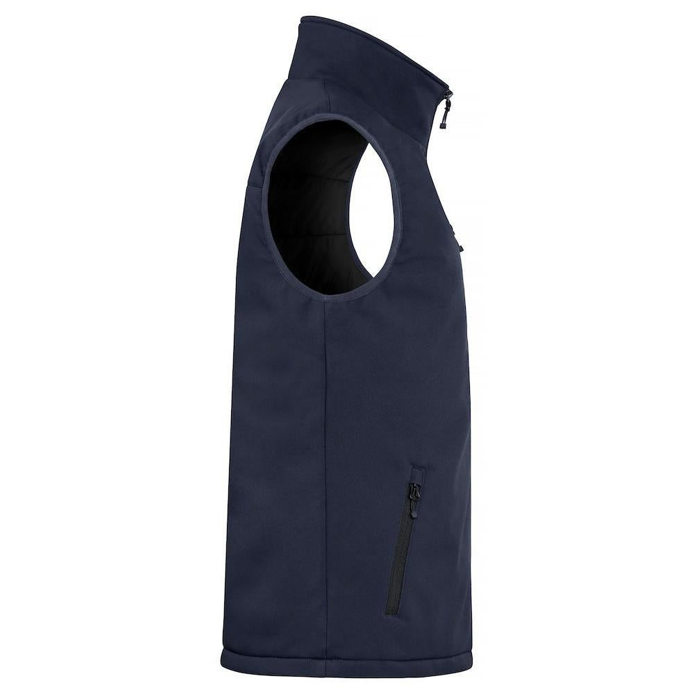 Dark Navy - Back - Clique Mens Softshell Padded Gilet
