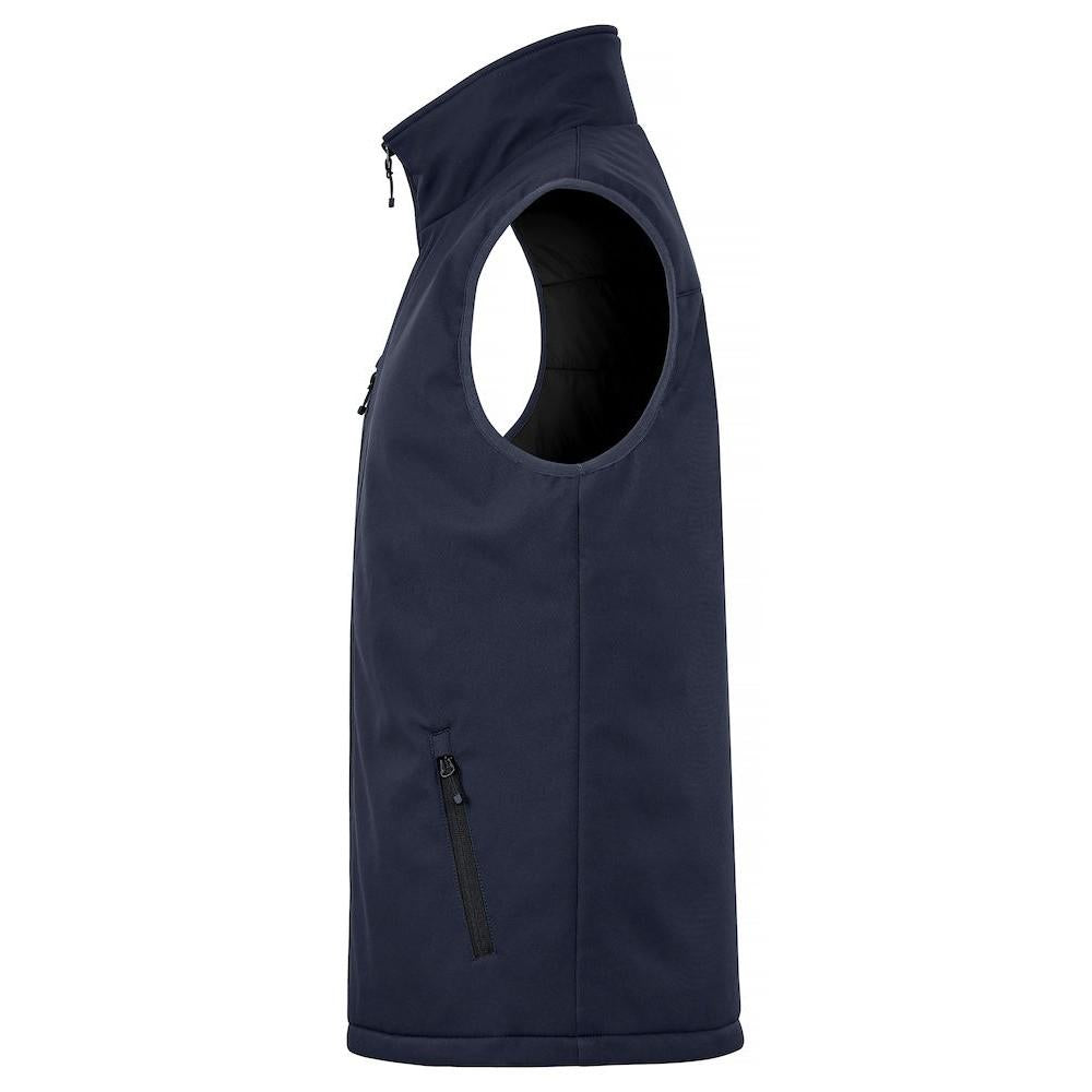Dark Navy - Side - Clique Mens Softshell Padded Gilet