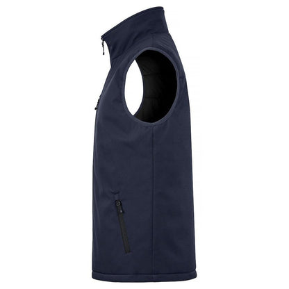 Dark Navy - Side - Clique Mens Softshell Padded Gilet