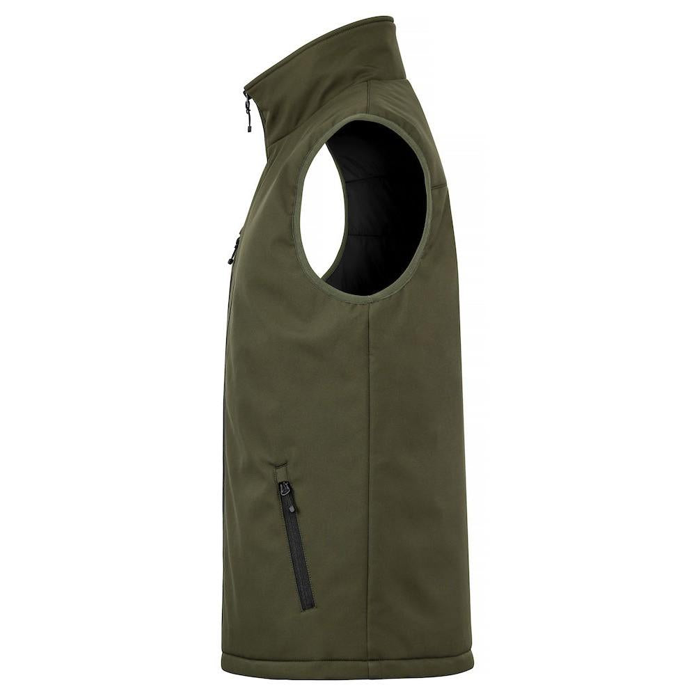 Fog Green - Side - Clique Mens Softshell Padded Gilet