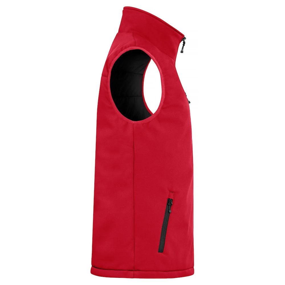 Red - Back - Clique Mens Softshell Padded Gilet