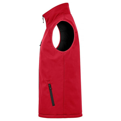 Red - Side - Clique Mens Softshell Padded Gilet