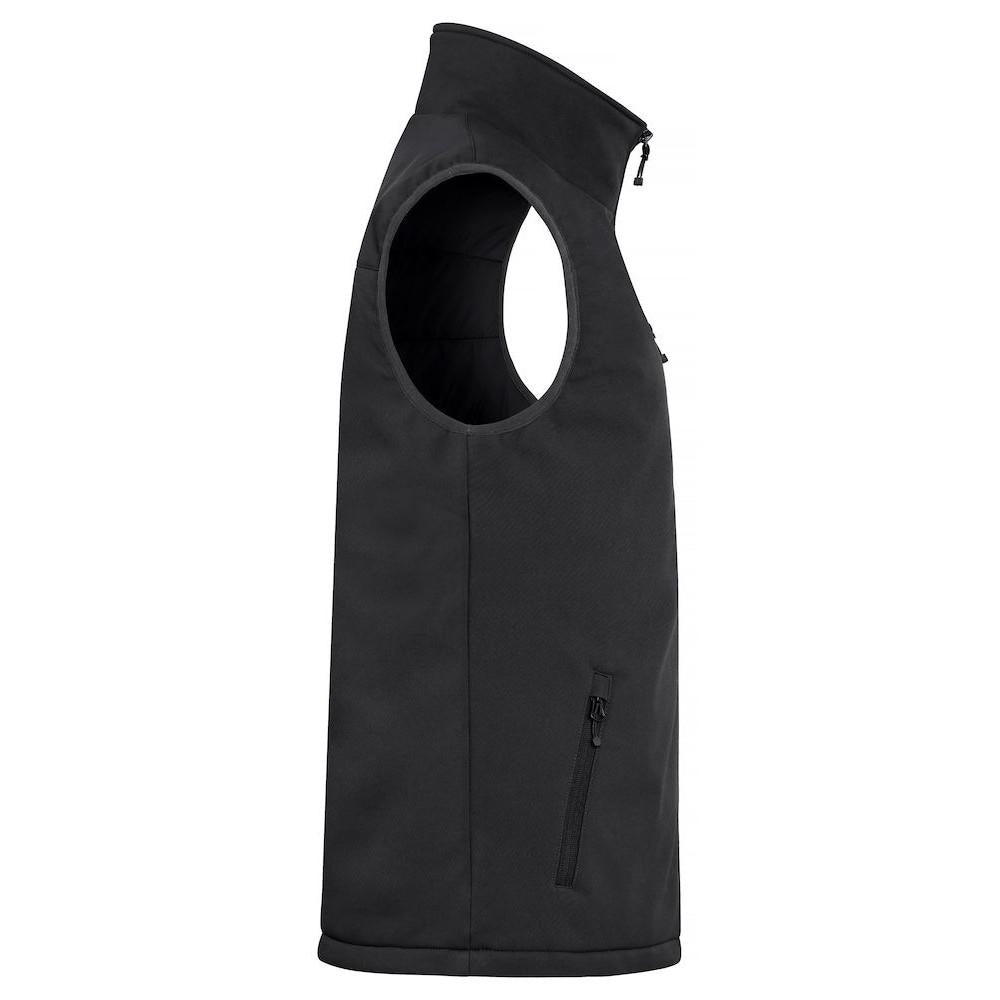 Black - Back - Clique Mens Softshell Padded Gilet