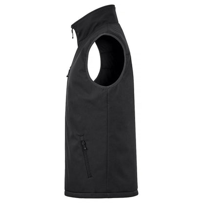 Black - Side - Clique Mens Softshell Padded Gilet