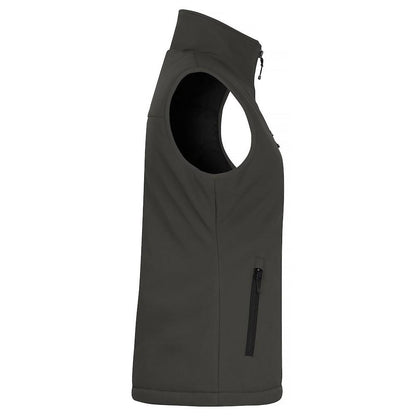 Dark Grey - Back - Clique Womens-Ladies Softshell Panels Gilet