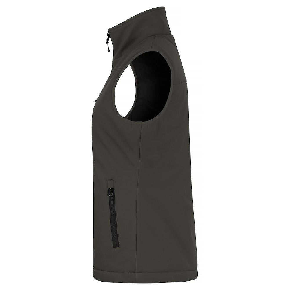 Dark Grey - Side - Clique Womens-Ladies Softshell Panels Gilet