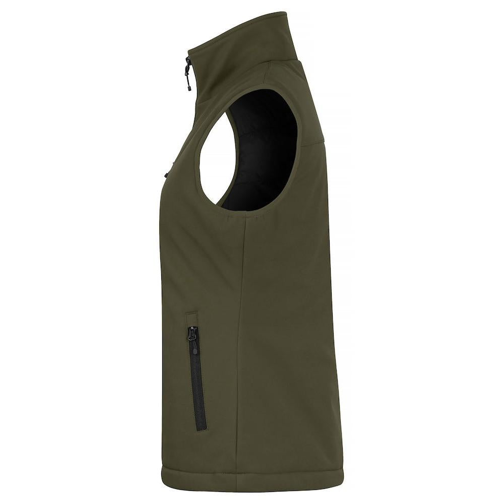 Fog Green - Side - Clique Womens-Ladies Softshell Panels Gilet