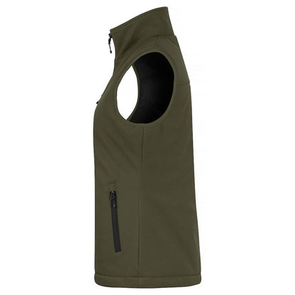 Fog Green - Side - Clique Womens-Ladies Softshell Panels Gilet