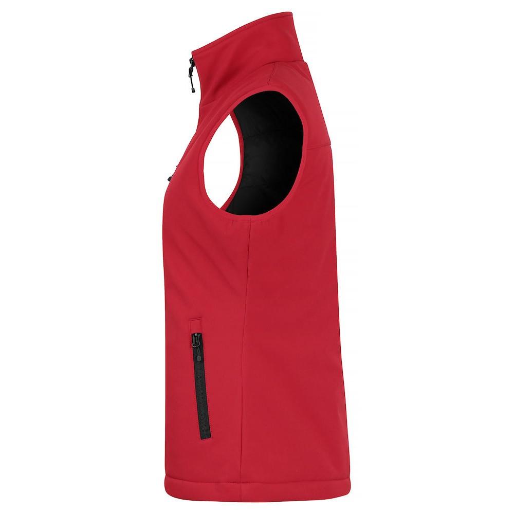 Red - Side - Clique Womens-Ladies Softshell Panels Gilet