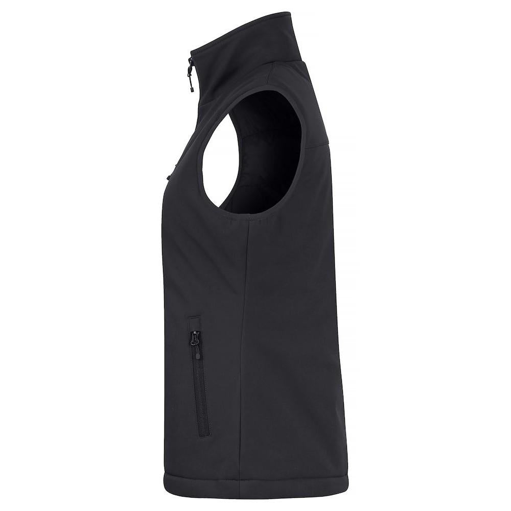 Black - Side - Clique Womens-Ladies Softshell Panels Gilet