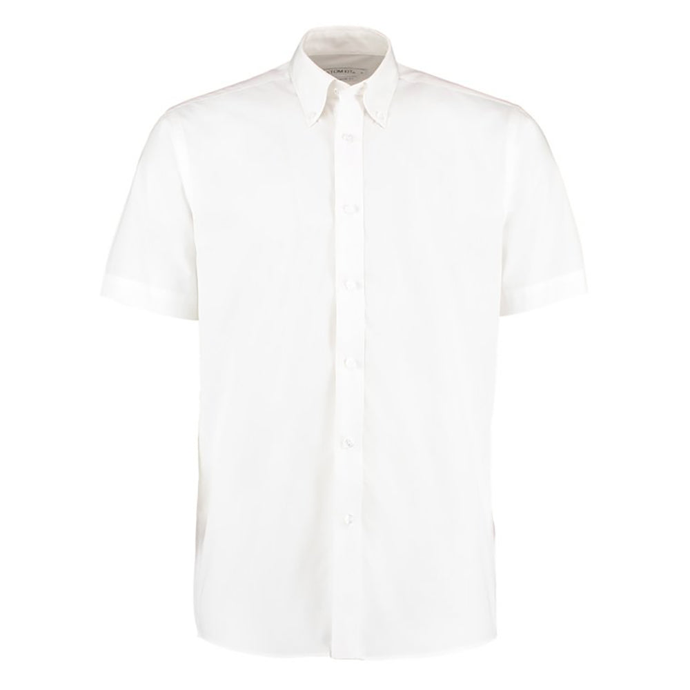 White - Front - Kustom Kit Mens Workforce Short Sleeve Shirt - Mens Workwear Shirt