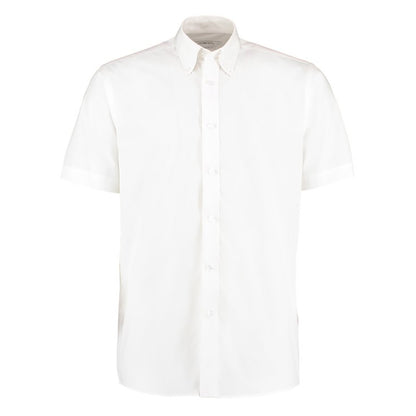 White - Front - Kustom Kit Mens Workforce Short Sleeve Shirt - Mens Workwear Shirt