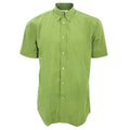 Lime - Front - Kustom Kit Mens Workforce Short Sleeve Shirt - Mens Workwear Shirt