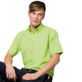 Lime - Side - Kustom Kit Mens Workforce Short Sleeve Shirt - Mens Workwear Shirt