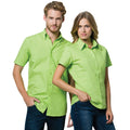 Lime - Lifestyle - Kustom Kit Mens Workforce Short Sleeve Shirt - Mens Workwear Shirt