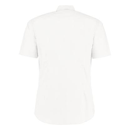 White - Back - Kustom Kit Mens Short Sleeve Business Shirt