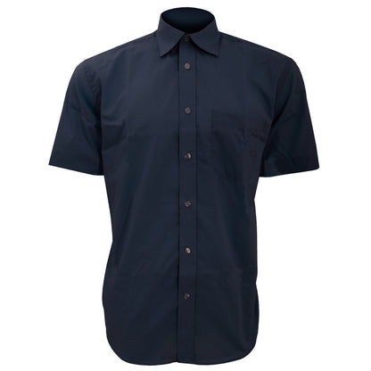 Dark Navy - Front - Kustom Kit Mens Short Sleeve Business Shirt