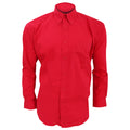 Red - Front - Kustom Kit Mens Long Sleeve Corporate Oxford Shirt