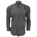 Charcoal - Front - Kustom Kit Mens Long Sleeve Corporate Oxford Shirt