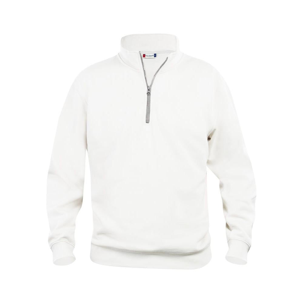 White - Front - Clique Unisex Adult Basic Half Zip Sweatshirt