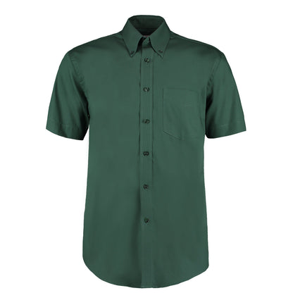 Bottle Green - Front - Kustom Kit Mens Short Sleeve Corporate Oxford Shirt