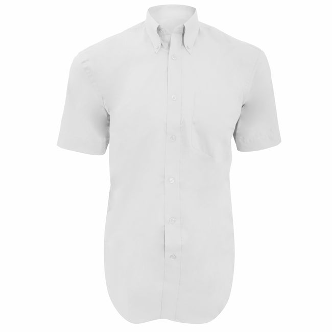 White - Front - Kustom Kit Mens Short Sleeve Corporate Oxford Shirt