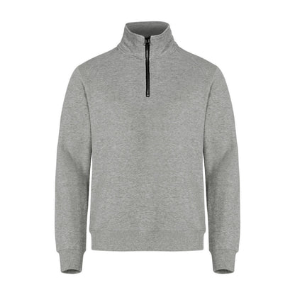 Grey Melange - Front - Clique Unisex Adult Classic Half Zip Sweatshirt