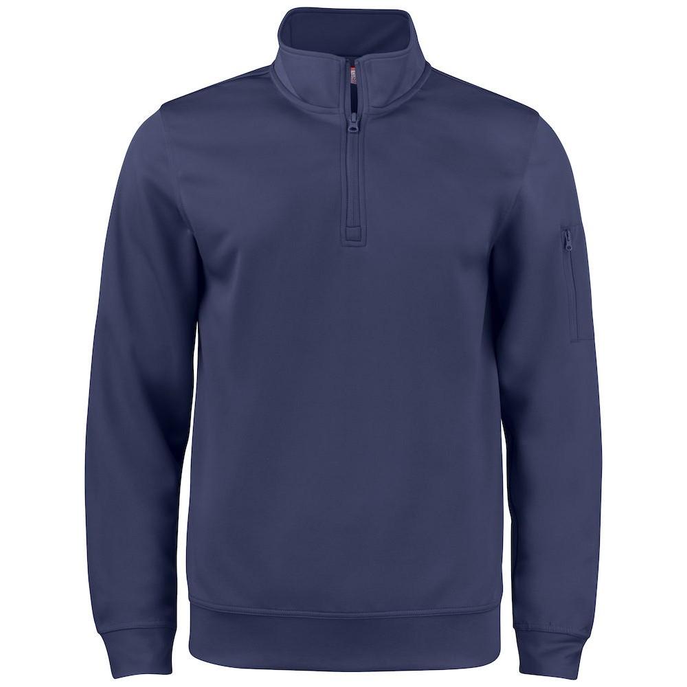 Dark Navy - Front - Clique Unisex Adult Basic Active Quarter Zip Sweatshirt