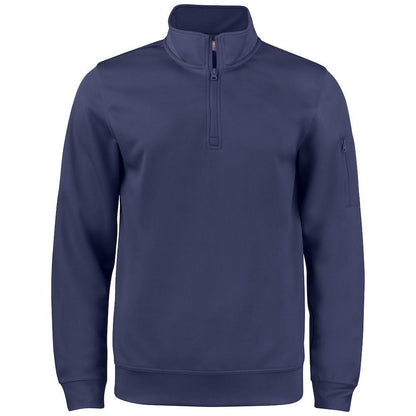 Dark Navy - Front - Clique Unisex Adult Basic Active Quarter Zip Sweatshirt