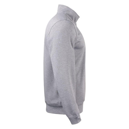 Grey Melange - Back - Clique Unisex Adult Basic Active Quarter Zip Sweatshirt