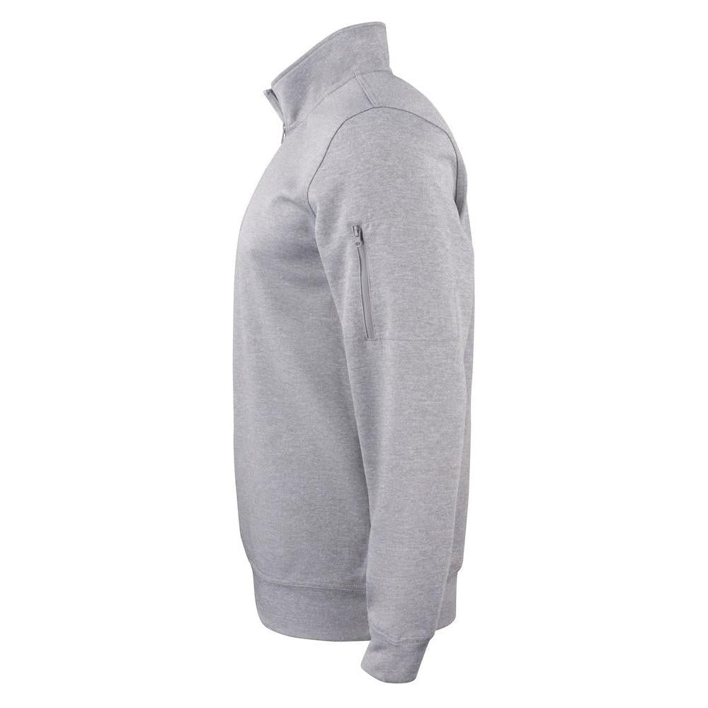 Grey Melange - Side - Clique Unisex Adult Basic Active Quarter Zip Sweatshirt