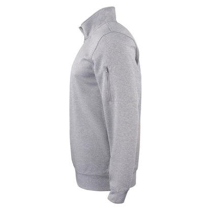 Grey Melange - Side - Clique Unisex Adult Basic Active Quarter Zip Sweatshirt