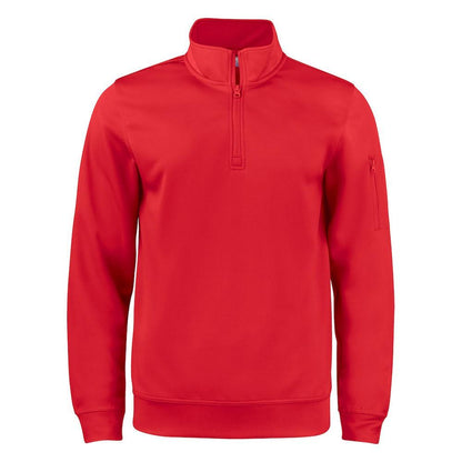 Red - Front - Clique Unisex Adult Basic Active Quarter Zip Sweatshirt