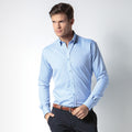 Light Blue - Back - Kustom Kit Mens Premium Non Iron Long Sleeve Shirt