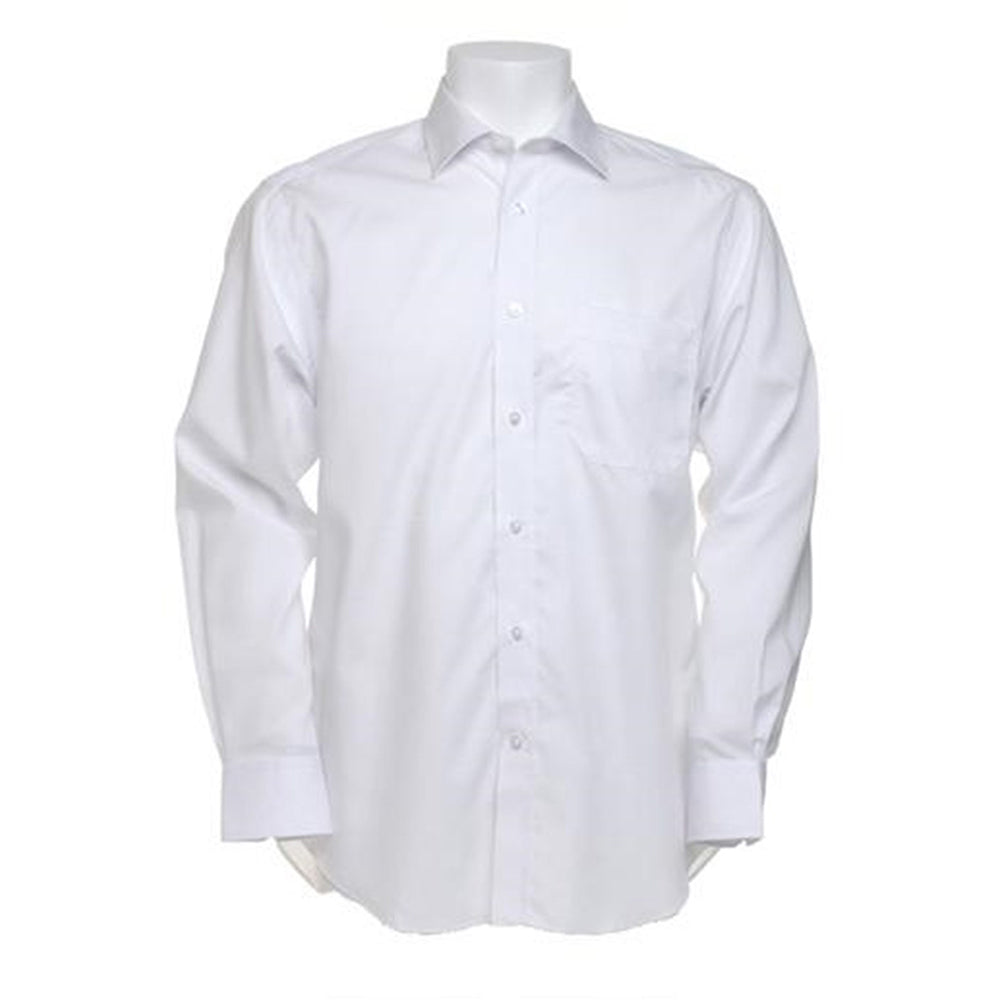 White - Pack Shot - Kustom Kit Mens Premium Non Iron Long Sleeve Shirt