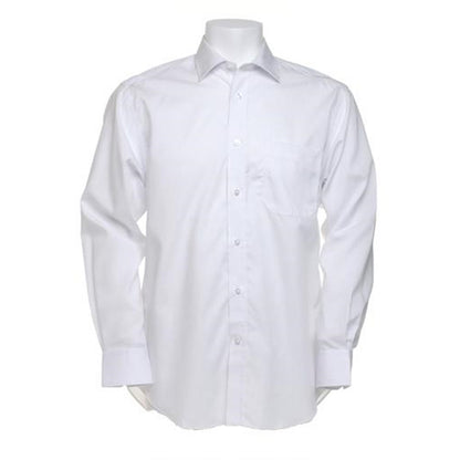 White - Pack Shot - Kustom Kit Mens Premium Non Iron Long Sleeve Shirt