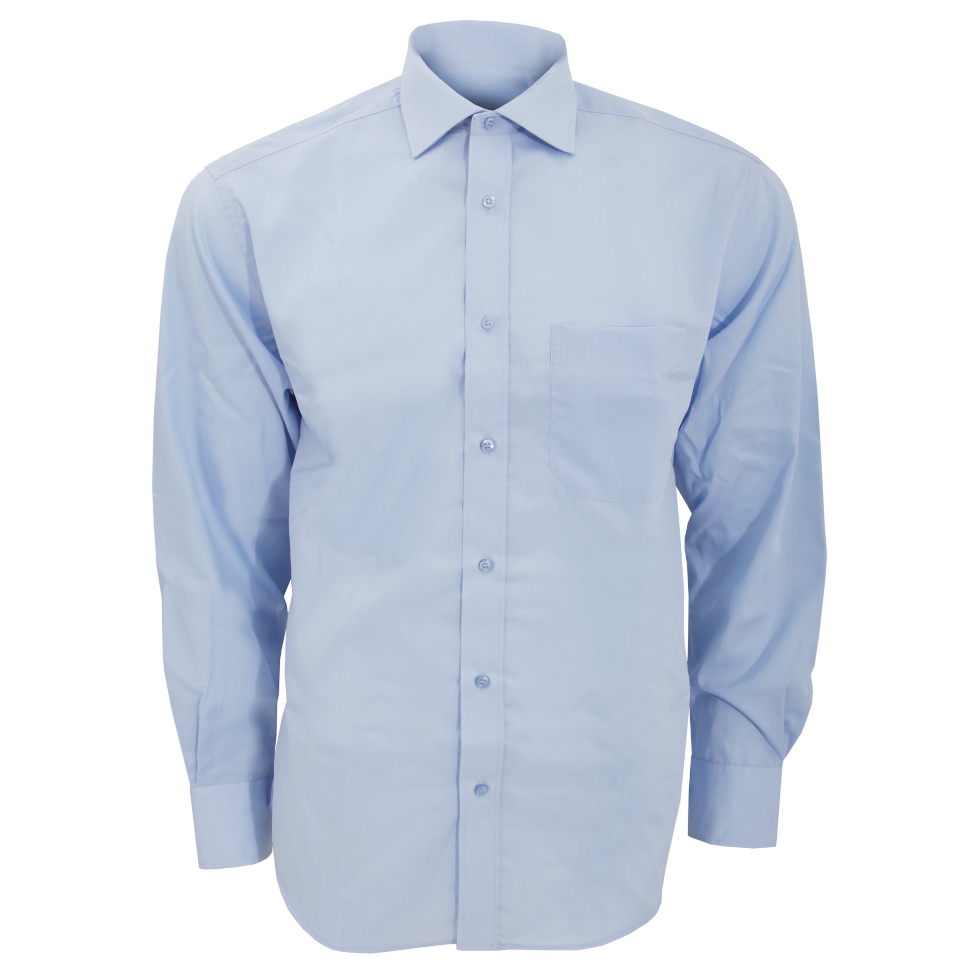 Light Blue - Front - Kustom Kit Mens Premium Non Iron Long Sleeve Shirt
