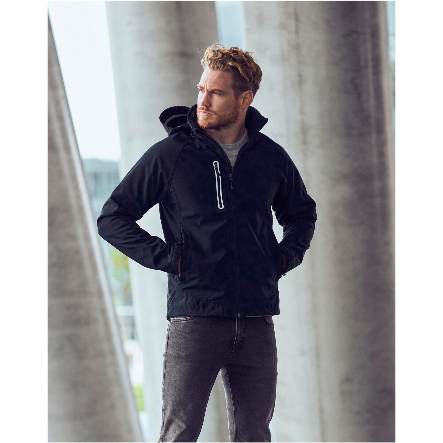 Dark Grey - Front - Clique Mens Milford Soft Shell Jacket