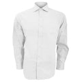 White - Front - Kustom Kit Mens Superior Oxford Long Sleeved Shirt
