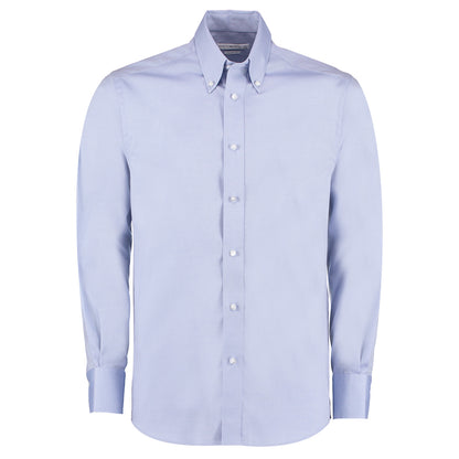 White - Side - Kustom Kit Mens Tailored Fit Long Sleeved Business Shirt