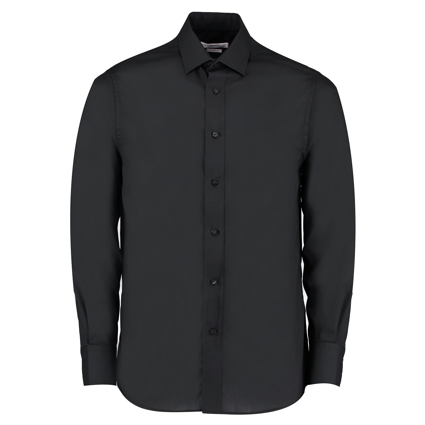 Black - Front - Kustom Kit Mens Tailored Fit Long Sleeved Business Shirt